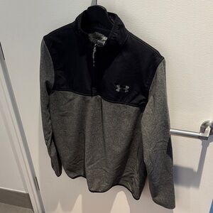 Under Armour Black and Gray Quarter-Zip (Men’s Medium Workout Pullover)
